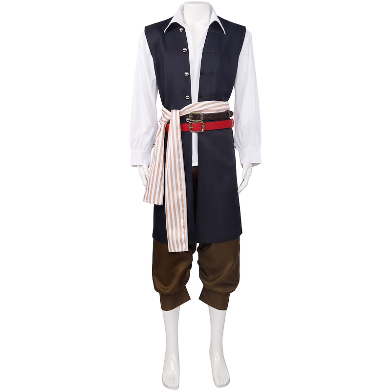Pirates of the Caribbean Pirates of the Caribbean Cosplay Costume Outfits Costume Cosplay Cosplay Costume Movie Cosplay for Men's Adults' Masquerade4