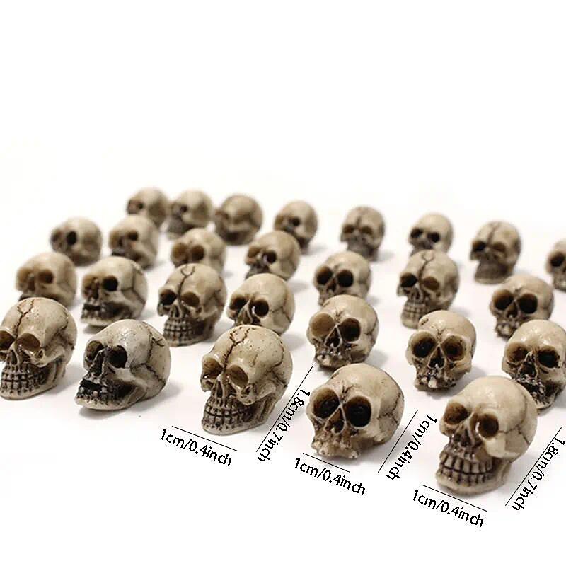 20pcs Mini Skulls, Halloween Small Skeleton Head Flowerpot Decor Realistic Skull Crafts Garden Decoration Bonsai Courtyard Ornaments2