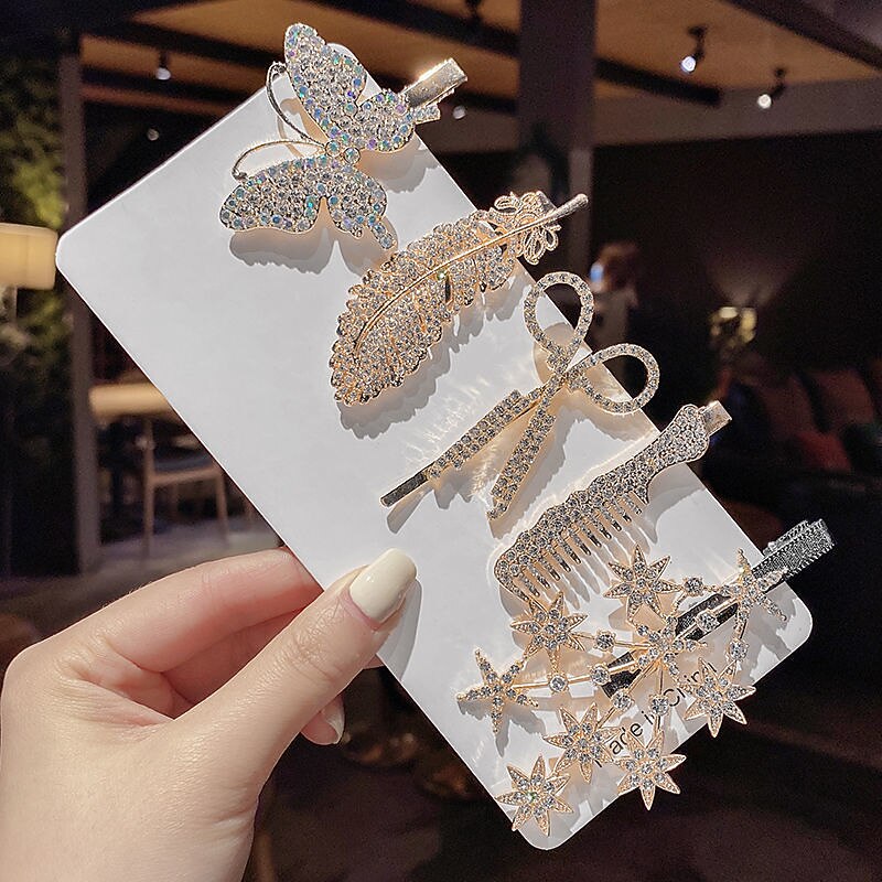 Women's Hair Clip Set For Party Evening Daily Rhinestone Alloy