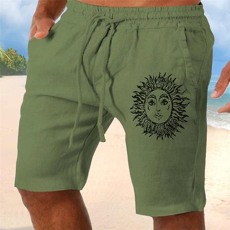 Men's Sun Graphic Prints Shorts Summer Shorts Casual Shorts Mid Waist Streetwear Designer Outdoor Casual Daily Drawstring Elastic Waist Print Designer Clothing Apparel2