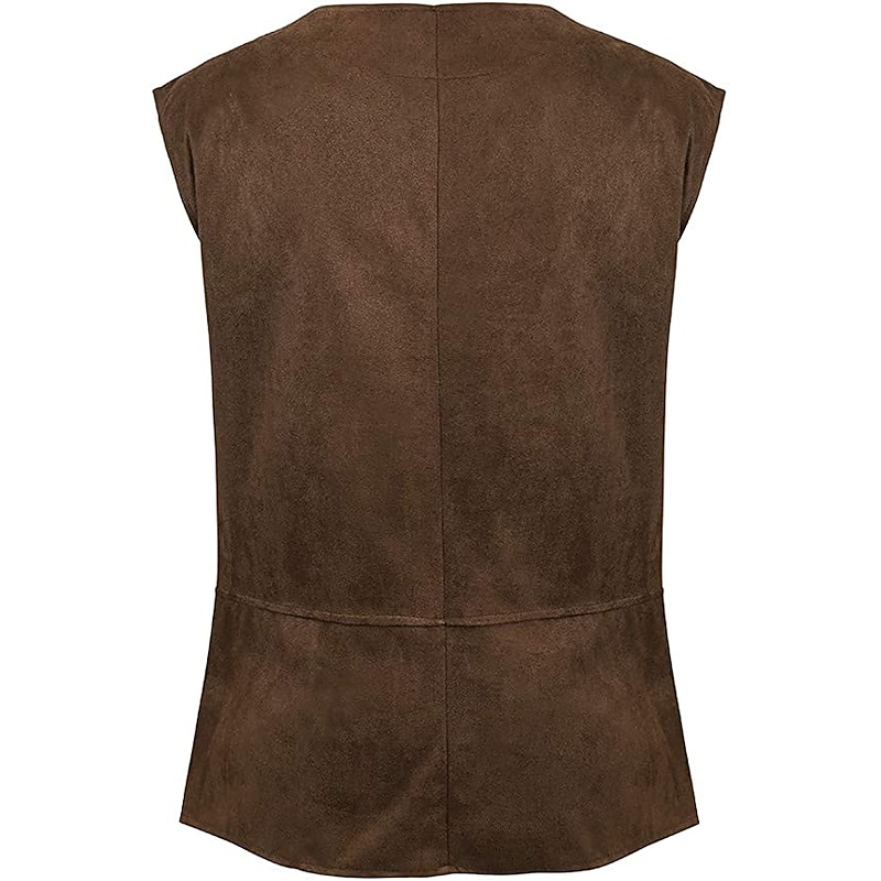 Vampire Pirate Knight Ritter Viking Celtic Knight Retro Vintage Punk & Gothic Medieval Renaissance 17th Century Cosplay Costume Vest Suede Vest Men's Women's Drawstring Costume Vintage Cosplay3