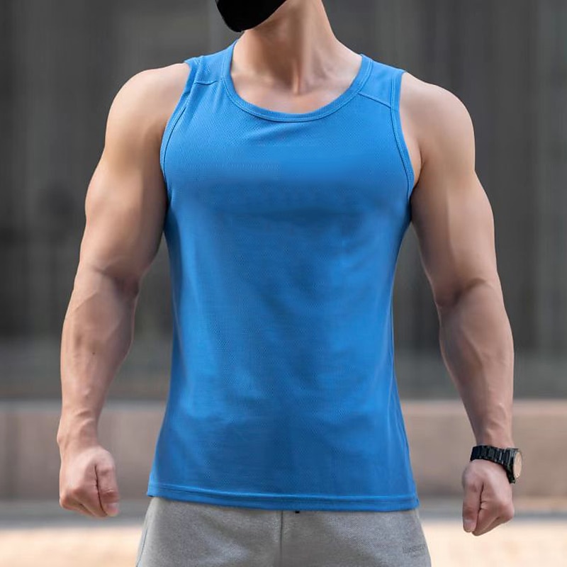 Men's Tank Top Vest Top Undershirt Sleeveless Shirt Sleeveless Crew Neck Summer Plain Fashion Sport Muscle Outdoor Going out Gym White Pink Royal Blue Top Tee for Men2