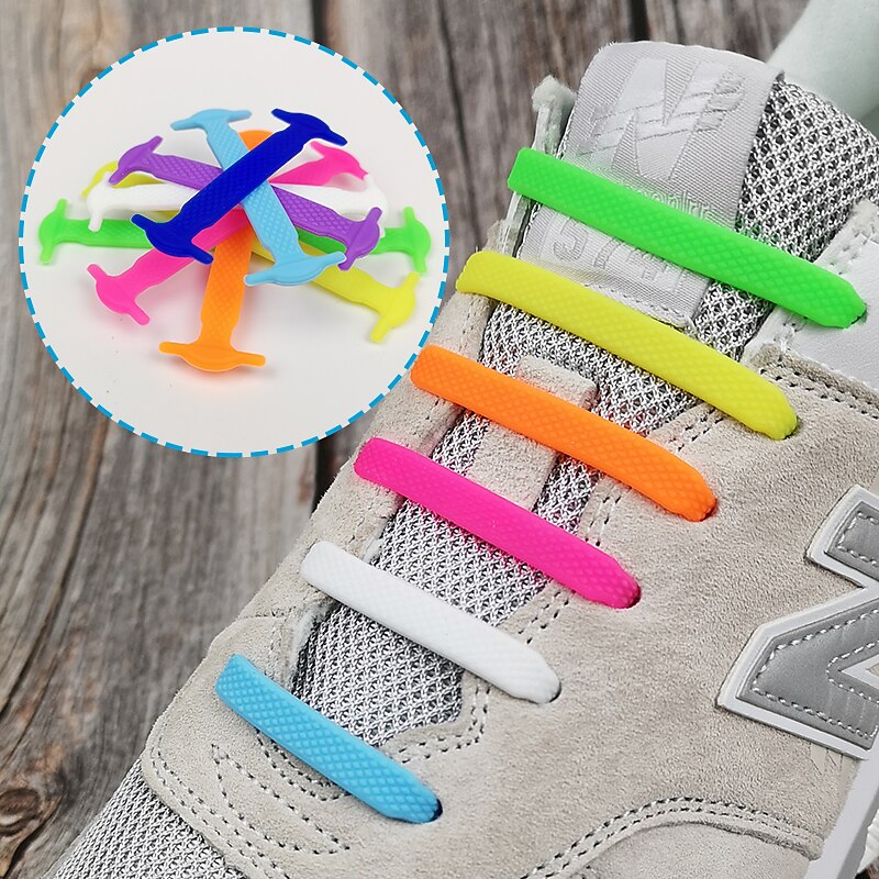 No-Tie Silicone Shoelaces for Adults and Kids – Elastic Colorful Shoe Laces for Sneakers, Running, and Everyday Wear3