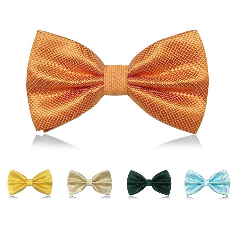 Men's Classic Bow Ties On Formal Solid Tuxedo Bowtie Wedding Party Work Bow Tie - Plaid 1 PC