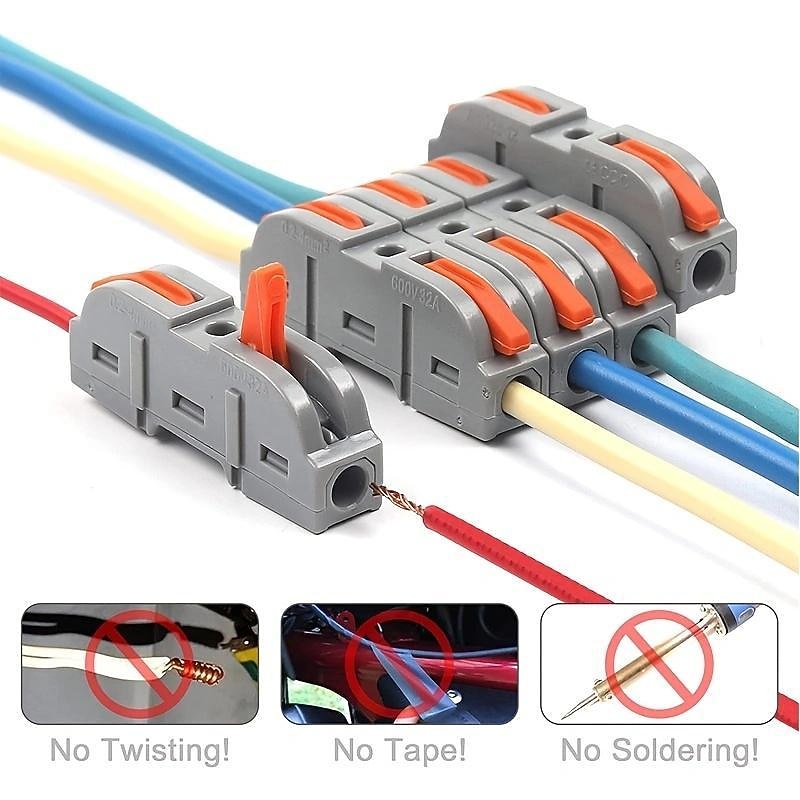 20Pcs Quick Wire Connection Terminal SPL-1 Splicing Conductor Compact Fast Cable Wire Connection Conductor Terminal Block