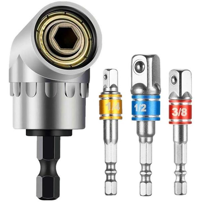 High Quality 105 Degrees 1/4" Extension Hex Drill Bit Adjustable Hex Bit Angle Driver Screwdriver Socket Holder Adaptor Tools