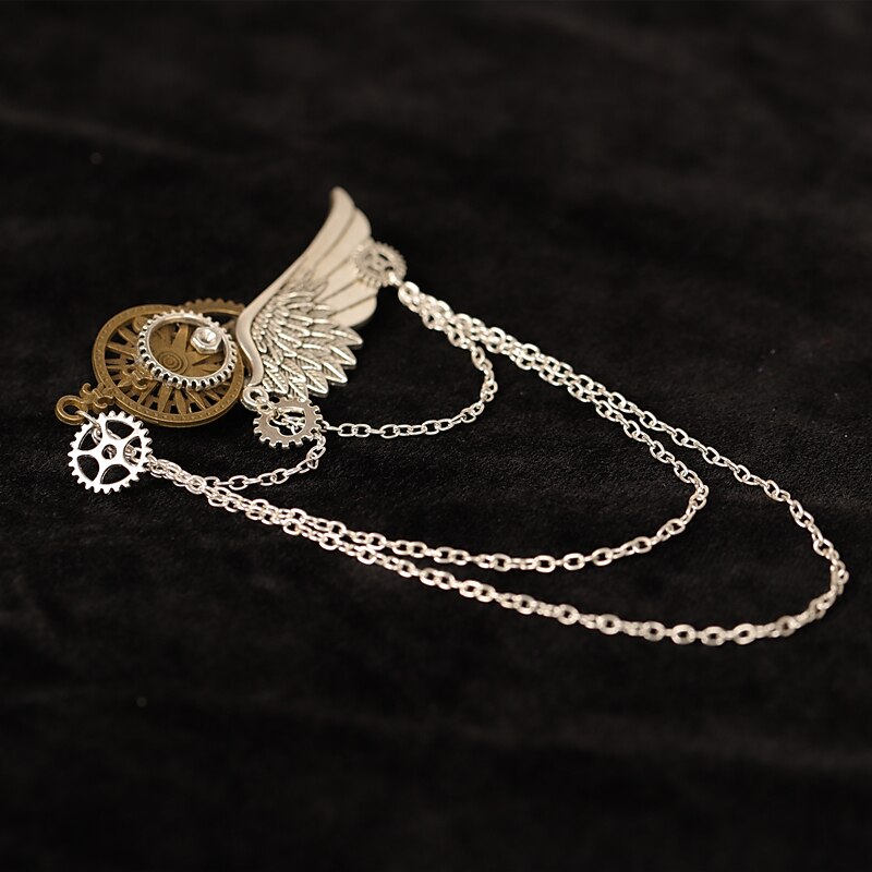 Men's Steampunk Brooch Pin Rudder Brooch Shield Brooch Lapel Pin Badge Brooch Vintage Medieval for Men Tie Hat Scarf Suit Tuxedo2