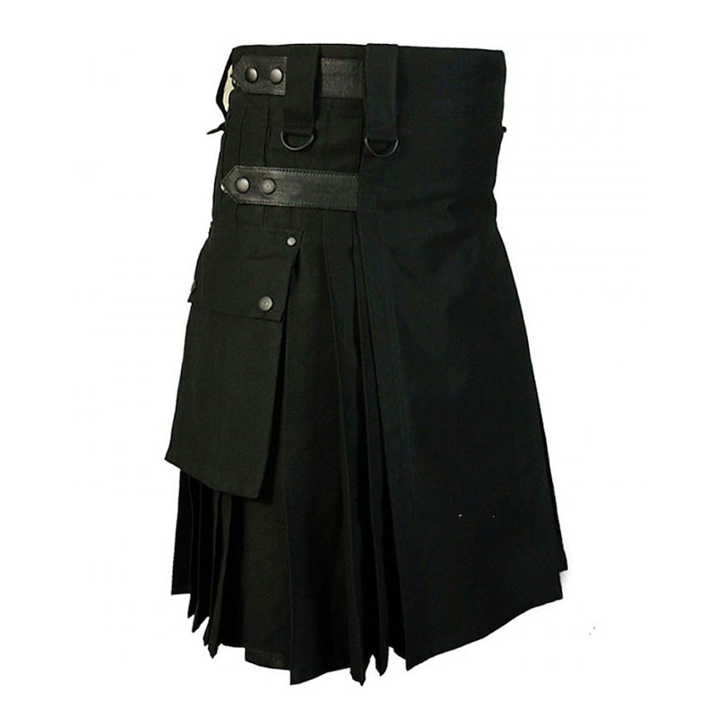 Men's Scottish Utility Kilts Stylish Classic Style Retro Vintage Punk & Gothic Skirt Rivet Pleated Cosplay Costume Party Halloween Skirt2