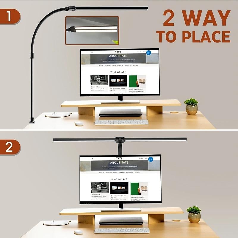 LED Double Head Desk Lamp 24W Brightest Architect Double Swing-arm Table Lamps for Workbench, Monitor, Home Reading, Offices, Bedrooms and Dormitories4