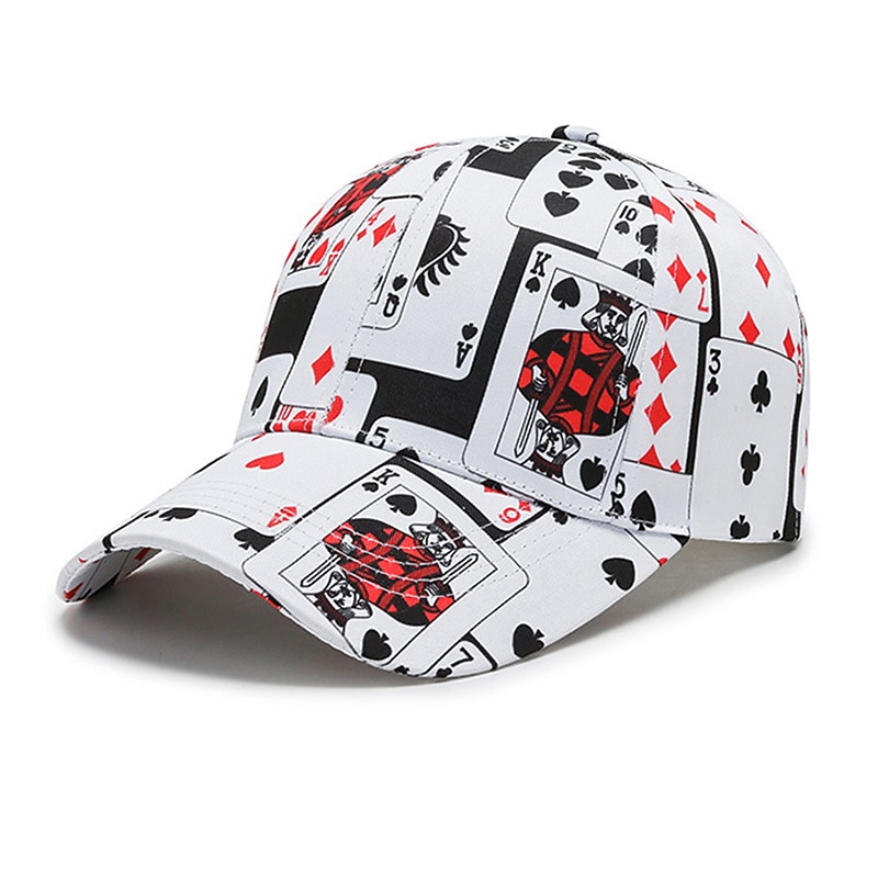 Men's Baseball Cap Sun Hat Poker Hat White Blue Polyester Travel Hip Hop Beach Outdoor Vacation Hip-hop Graffiti Adjustable