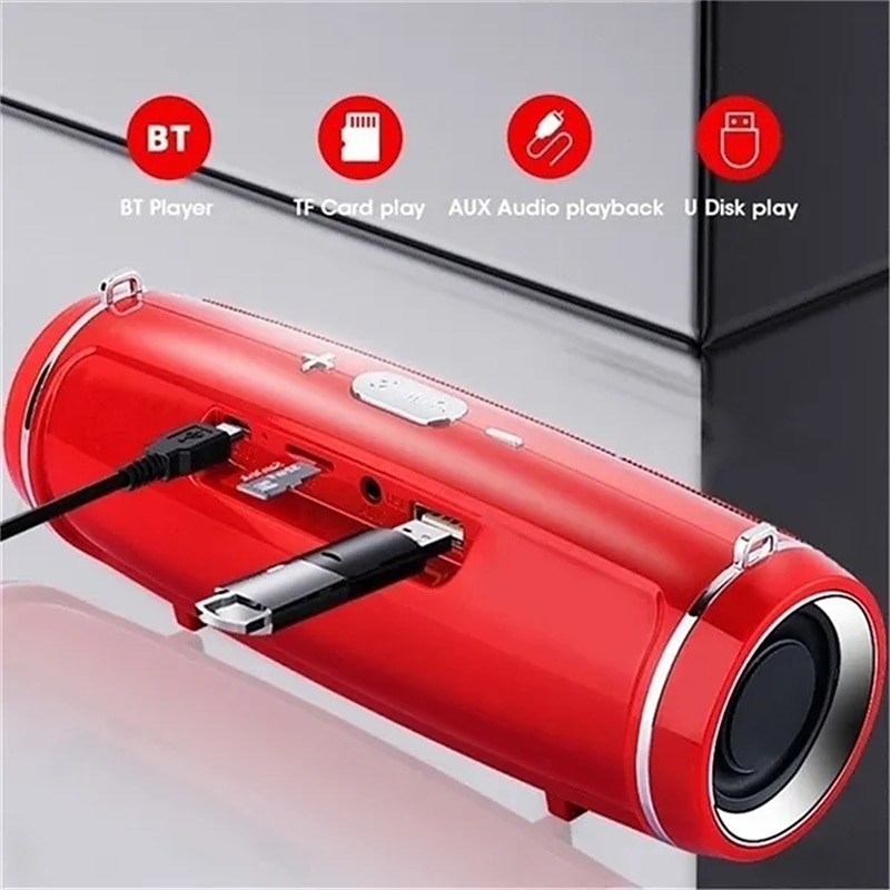 Clear Stereo Sound Professional IPX7 Waterproof Outdoor HIFI Column Speaker Wireless Bluetooth Speaker Subwoofer Sound Box Support FM Radio TF Mp3 Player3