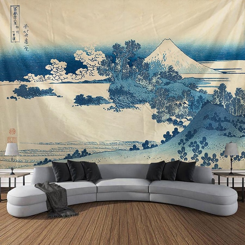 Ukiyo-e Japan Art Hanging Tapestry Architecture Wave Wall Art Large Tapestry Mural Decor Photograph Backdrop Blanket Curtain Home Bedroom Living Room Decoration 8