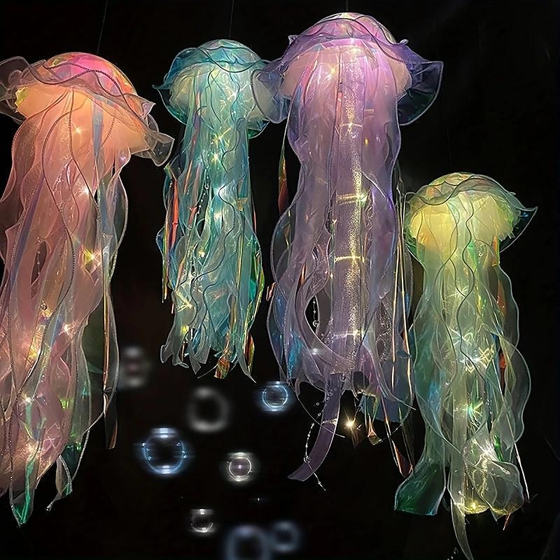 Colorful Jellyfish Lamp Decoration Lantern Modern Jellyfish Design Decorative Lantern For Party Kids Best Gifts For Girls