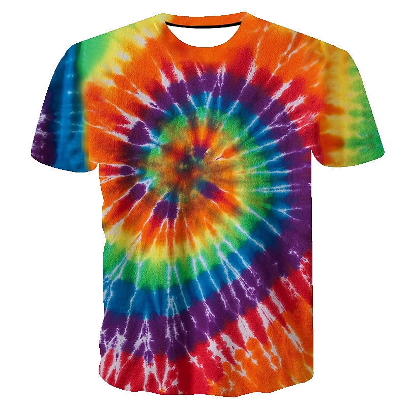 Disco Tie Dye T-shirt Anime 3D Graphic For Couple's Men's Women's Adults' Carnival Masquerade 3D Print Casual Daily3