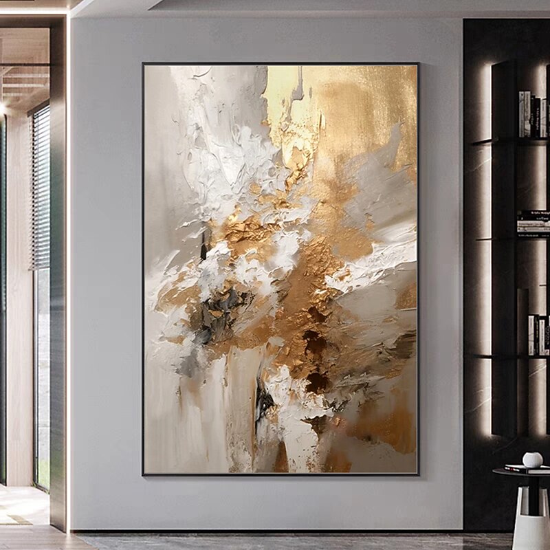 Mintura Handmade Oil Paintings On Canvas Wall Art Decoration Modern Abstract Gold Picture For Home Decor Rolled Frameless Unstretched Painting2