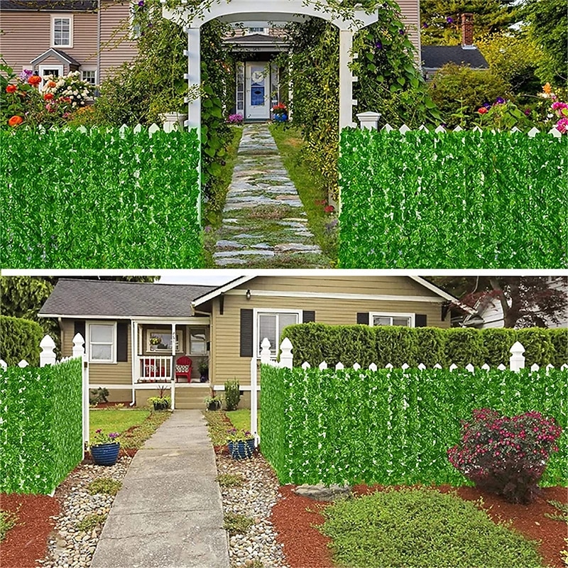 1pc Artificial Ivy Privacy Fence Screen 40 X 120 UV-Anti Fake Leaves Vines Grass Wall for Patio Balcony Privacy Garden Wedding Decoration3