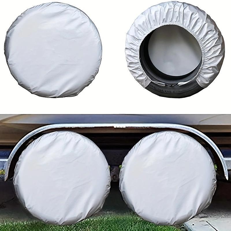 4 Pack Waterproof Tire Covers Protect Your RV Trailer Camper Wheels from Corrosion!2