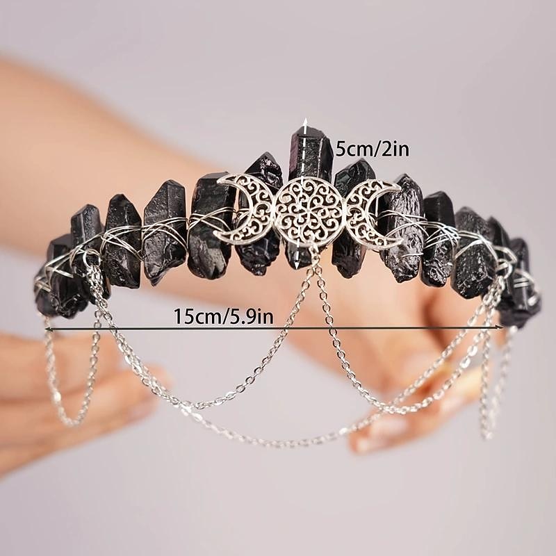 Gorgeous Crystal Crown Headband Tiara Retro Vintage Punk Gothic Rococo Victorian for Weddings Festivals Photoshoots2