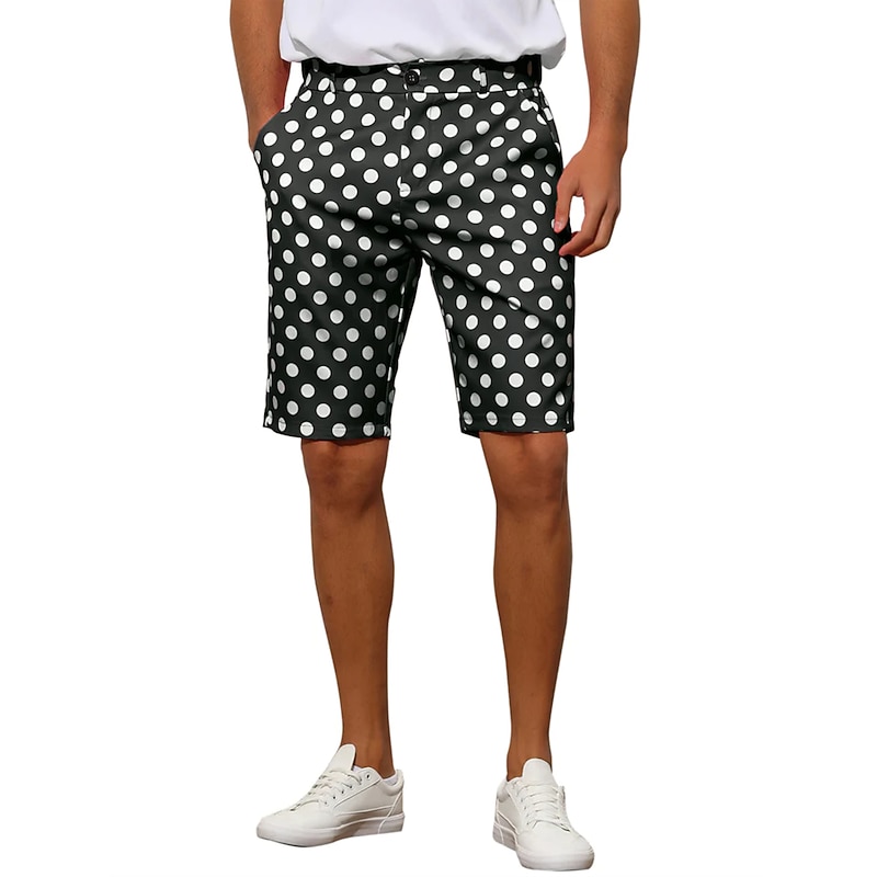 Men's Pink Shorts Shorts Chino Shorts Bermuda shorts Work Shorts Pocket Polka Dot Comfort Breathable Outdoor Daily Going out Fashion Casual Black White3