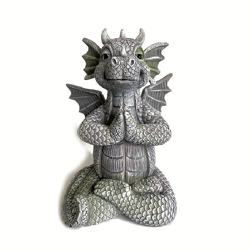 Garden Dragon Meditation Prayer Resin Ornaments Garden Resin Crafts Decoration2