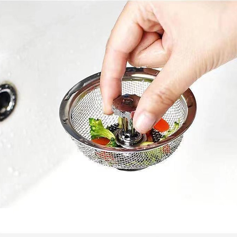 2pcs Stainless Steel Kitchen Sink Strainer Basket Drain Plug Filter Replacement for Wide Rim 3.2/4.4 inch, Food Catcher Anti-Clogging2