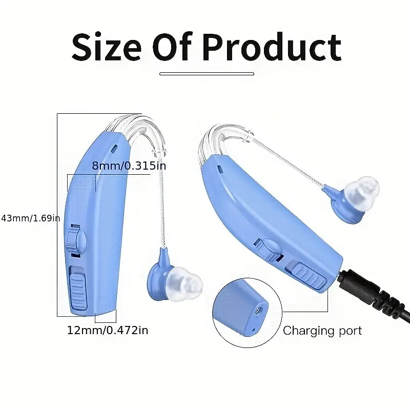 Mini Rechargeable Hearing Aid Digital Bte Hearing Aids Adjustable Tone Sound Amplifier Portable Deaf Elderly Digital Hearing Aid4