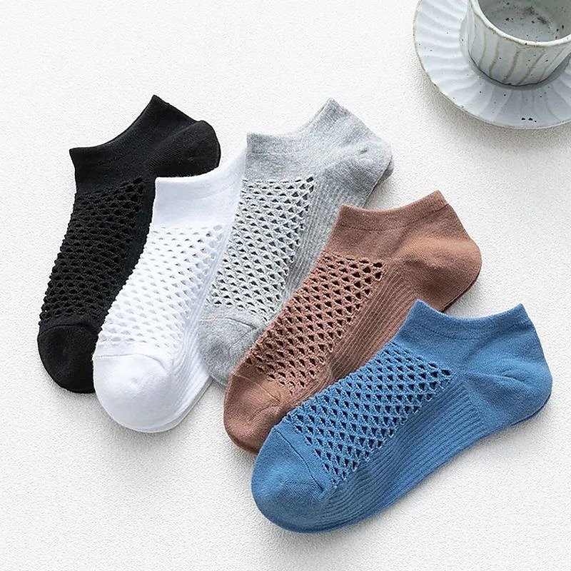 Men's 10 Pairs Ankle Socks No Show Socks Black White Color Plain Casual Daily Basic Thin Summer Spring Fall Cool Breathable2