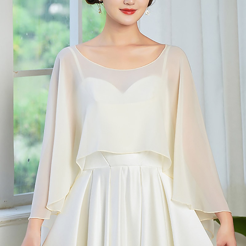 Women's Wrap Cape Vintage Elegant Sleeveless  Wedding Wraps With Pure Color For Wedding Summer dress to impress4