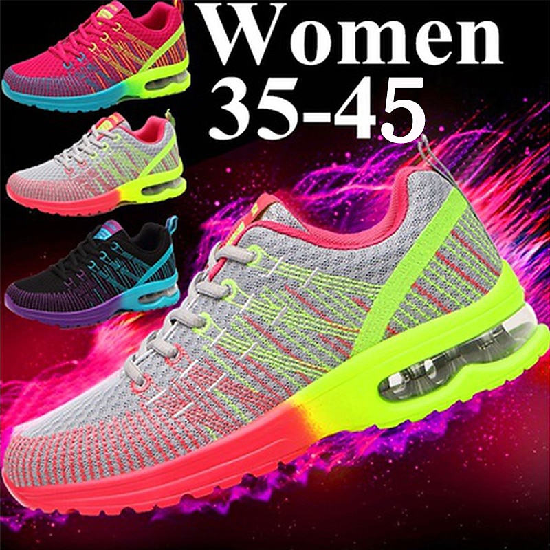 Women's Colorful Air Cushion Running Shoes – Breathable Mesh Athletic Sneakers for Walking, Gym & Outdoor Sports2