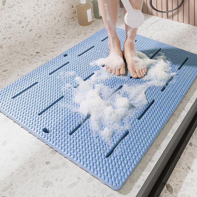 Bath Mat Non-slipp Bathroom Mat Safety Shower Bath Mat Plastic Massage Pad Bathroom Carpet Floor Drainage Suction Cup Bath Mat3