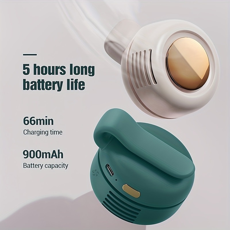 Neck Fan with Adjustable Lanyard – USB Rechargeable Hands-Free Fan with 3-Speed Cooling for Outdoor Use