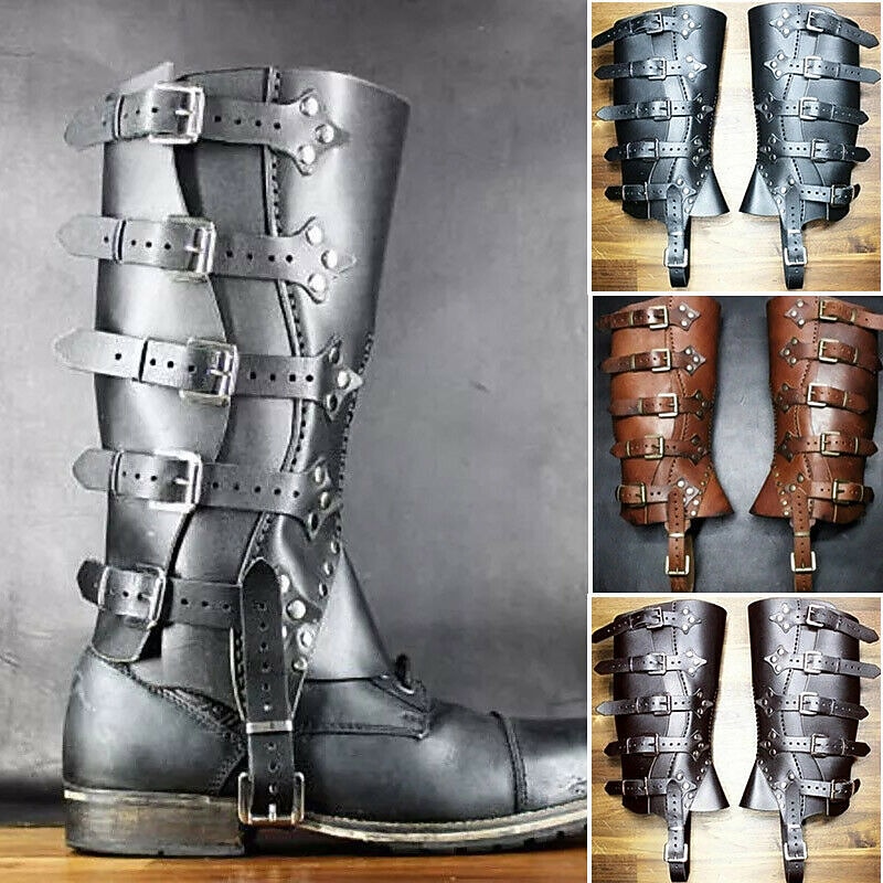 Vintage Inspired Gaiters Boot Covers Viking Crusader Shieldmaiden Fancy Dress Viking