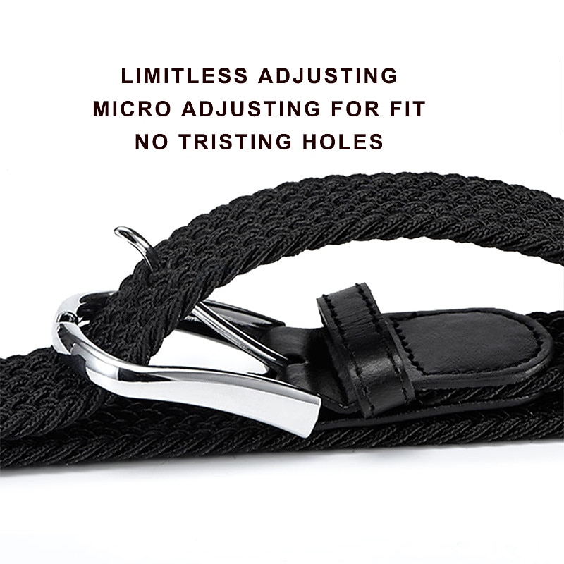 Unisex Braided Belts Fashionable Simple Knit Buckle Belt Black White Canvas Alloy Plain Outdoor Sports Ideal Gift2