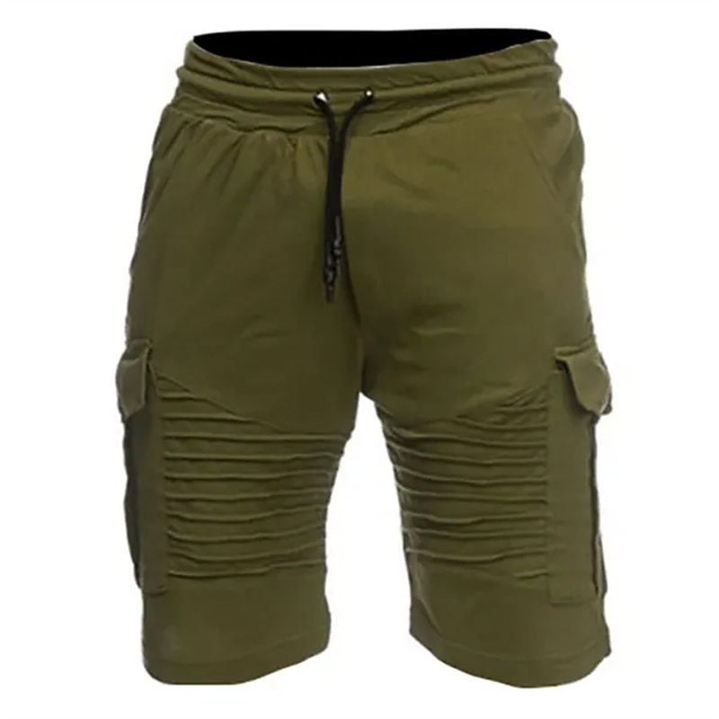 Men's Summer Shorts Casual Shorts Wrinkle Leg Plain Comfort Breathable Outdoor Daily Going out Fashion Casual Black White2