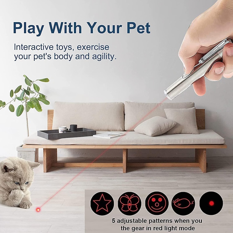 Dog Mat,Usb Rechargeable Laser Cat Teaser Stick Multi-Pattern Purple LightCat Toys Pet Supplies Toys Cat Teaser PenPet Mat3