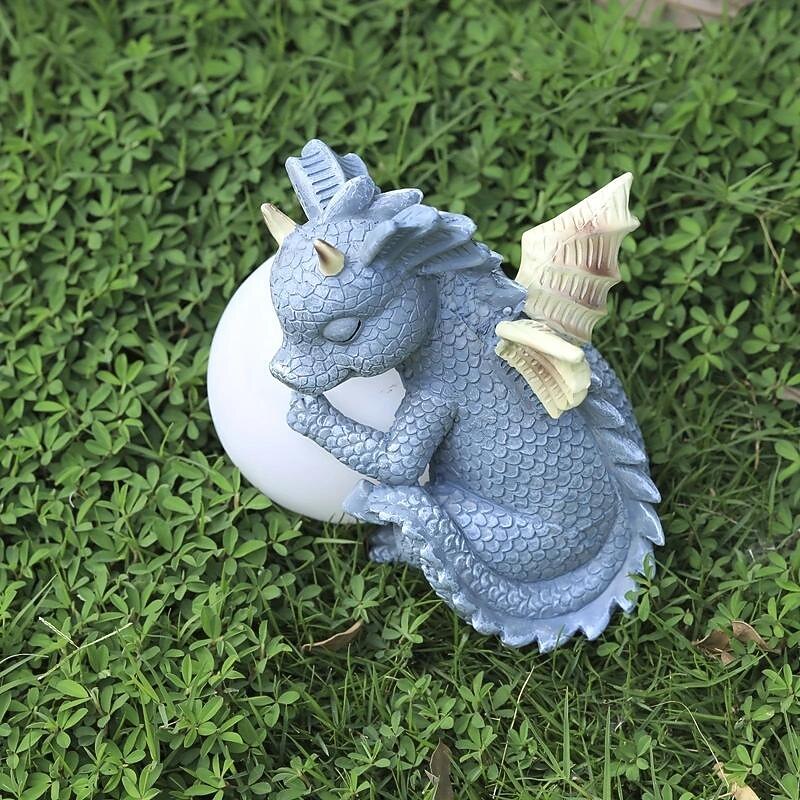 Garden Dragon Meditation Prayer Resin Ornaments Garden Resin Crafts Decoration4