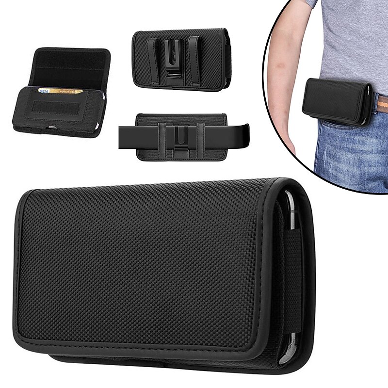 Phone Holster Case Nylon Cell Phone Belt Clip 4.7-6.8inch Pouch Carrying Case Waist Bag2