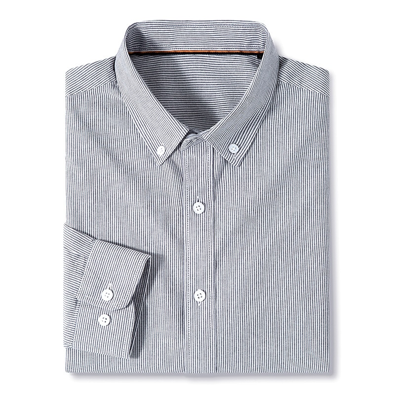 Men's Dress Shirt Green khaki Gray Long Sleeve Striped Turndown Spring &  Fall Office & Career Going out Clothing Apparel Basic3