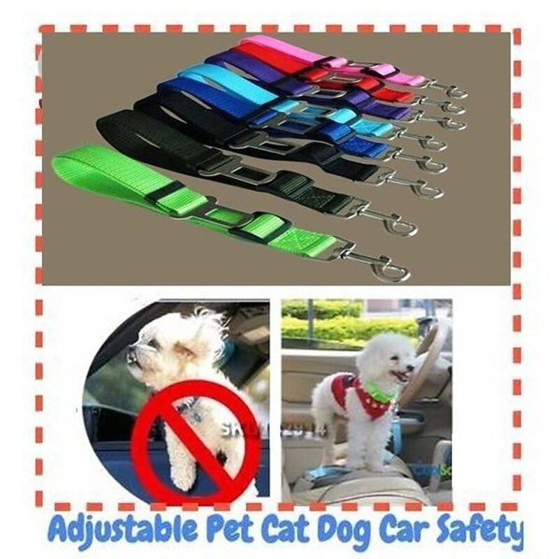Safety Seat Belt Of Dog Pet Car Safety Harness Restraint Lead Adjustable Travel Clip New4