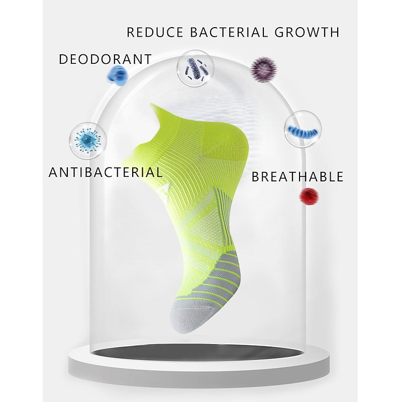 Men's 2 Pairs Ankle Socks Low Cut Socks Black White Color Running Socks Color Block Casual Daily Basic Medium Summer Spring Fall Breathable Stylish4