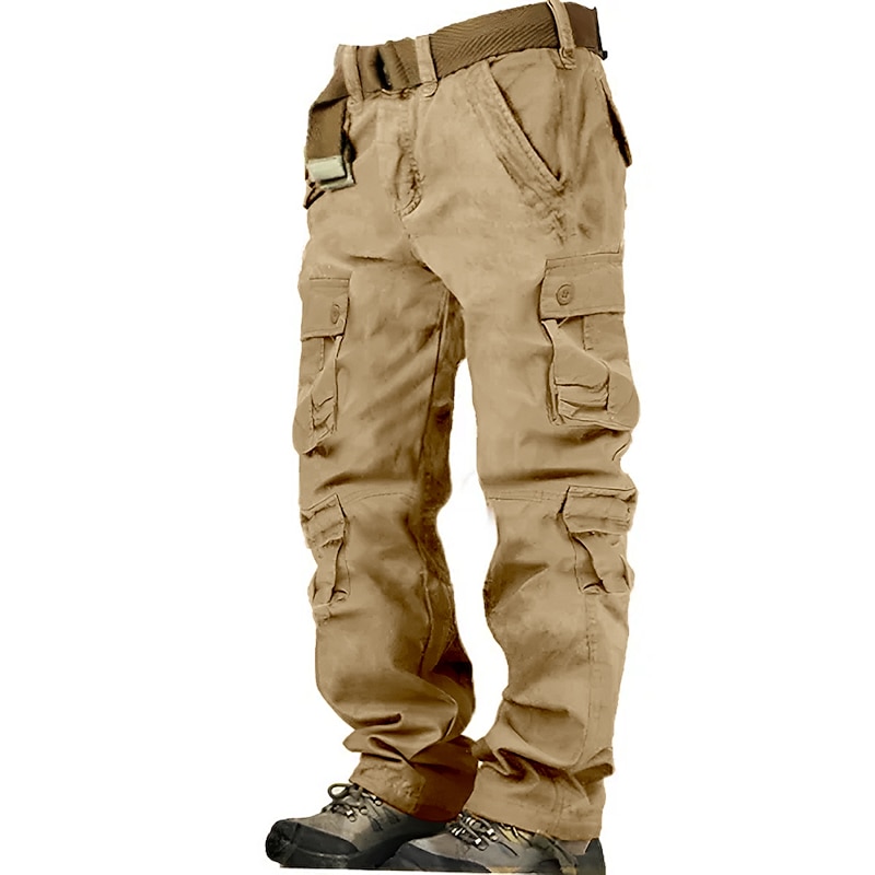 Men's Cargo Pants Cargo Trousers Hiking Pants 8 Pocket Plain Comfort Breathable Outdoor Daily Going out Fashion Casual Gray Green Camouflage Black