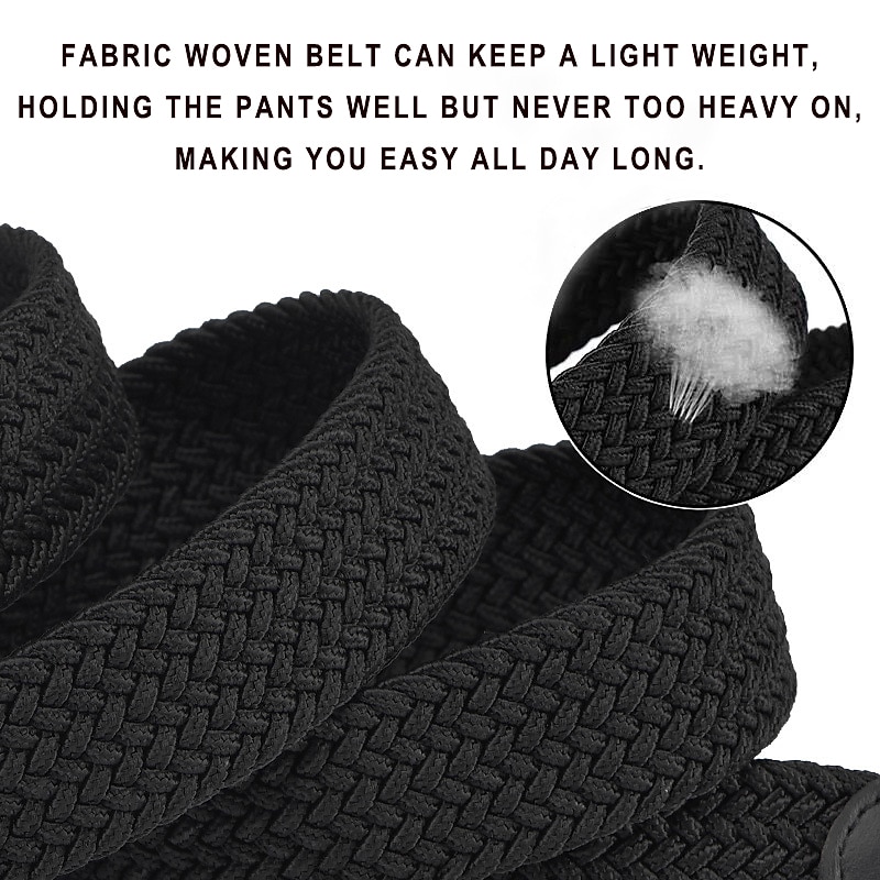 Unisex Braided Belts Fashionable Simple Knit Buckle Belt Black White Canvas Alloy Plain Outdoor Sports Ideal Gift3