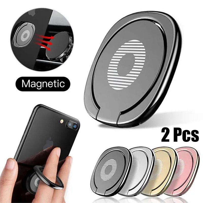 2PC Fashion Finger Phone Holder Ring 360 Rotating Phone Finger Grip Support Luxury Phone Holder Stand