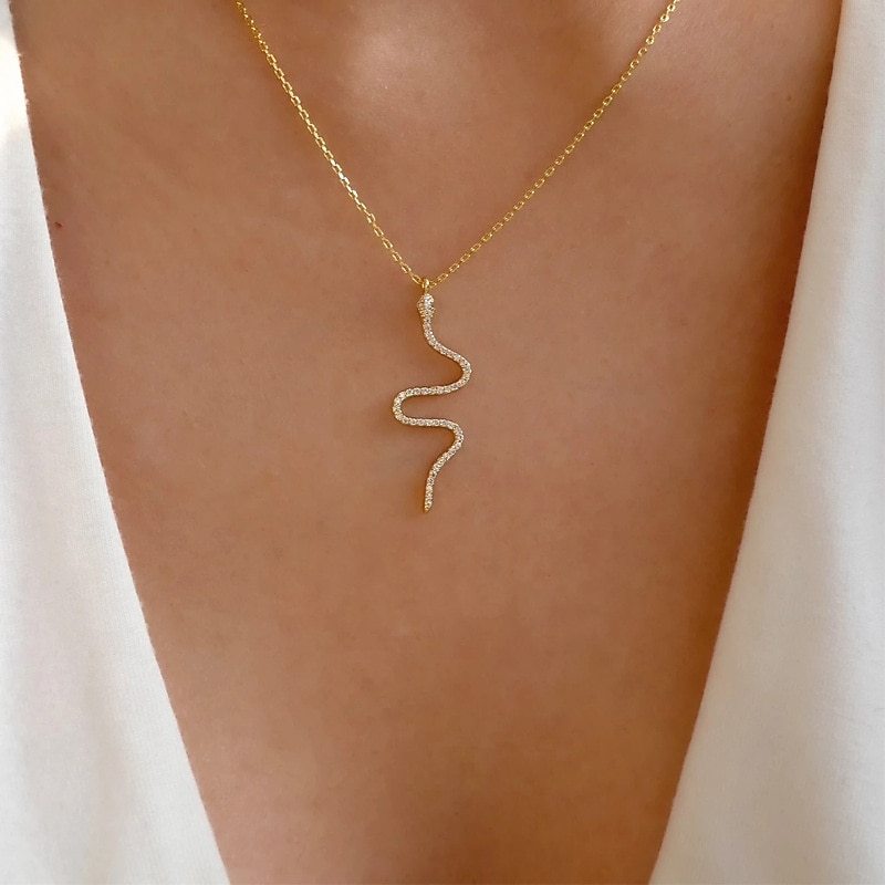 1PC Chain Necklace Long Necklace For Women's Daily Alloy Snake Snake