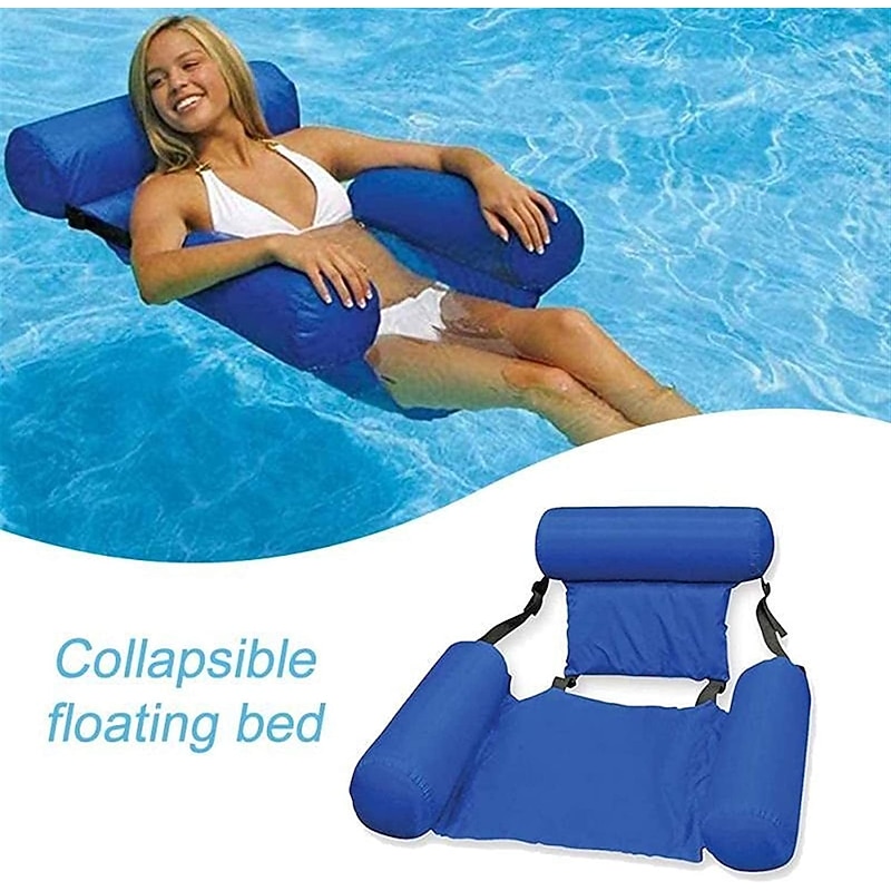 Foldable Pool Seat Floating Chair Inflatable Lounge Chairs Inflatable Water Hammock Lake Float Bed Lazy Seat for Swimming Pool2