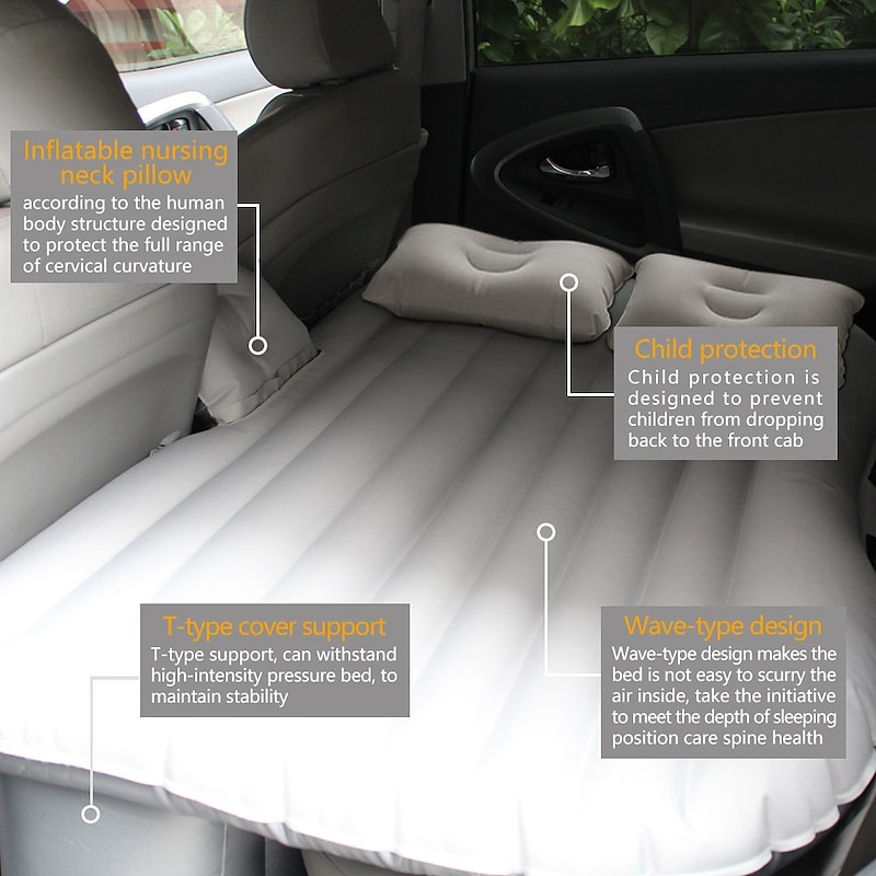 Inflatable Car Air Mattress Split Travel Bed Mattress For Car SUV Trunk Portable Comfortable Mattress Automatic Inflatable4