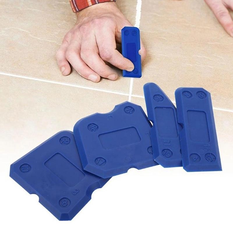 4pcs Caulking Tool Kit, Silicone Joint Sealant Spreader Spatula Scraper, Edge Repair Tools, Floor Tile Edges Cleaner3