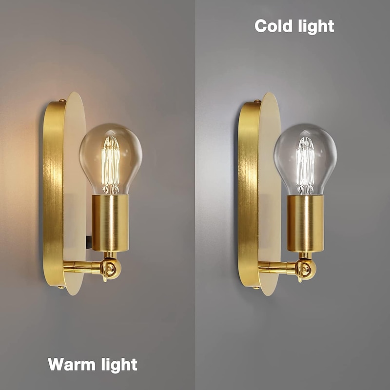 Brass Bathroom Wall Lamp E27 Retro Wall Lighting Interior Lighting Vintage Gold Wall Lighting 2 Pieces Rotating Wall Lamp E27 Wall Light Indoor Metal for Gallery Restaurant Cafe3