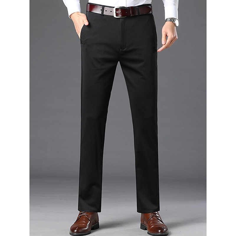 Men's Trousers Dress Pants Slacks Suit Pants Pocket Plain Comfort Soft Wedding Outdoor Daily Fashion Casual Black Royal Blue