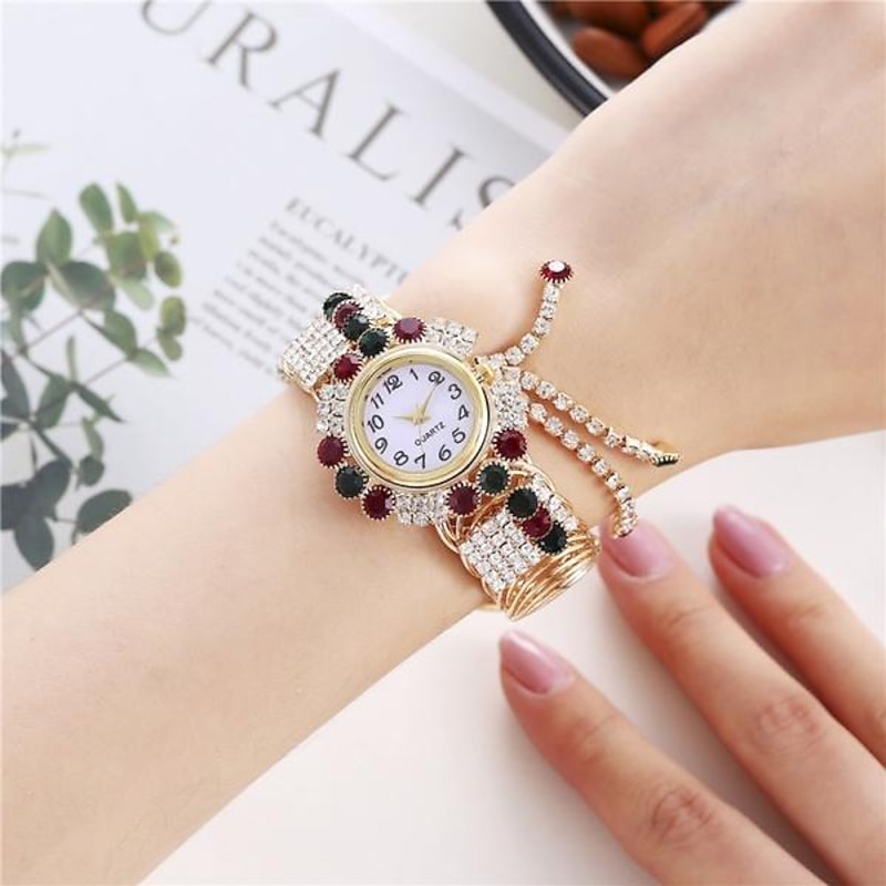 Luxury Fashion Diamond Bracelet Watches Women's Quartz Watch Stainless Steel Bracelet Casual Dress Watch Female Clock4